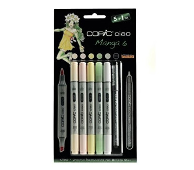 Набор маркеров для мангаки Copic Ciao Manga 6 set 5 + 1 лайнер