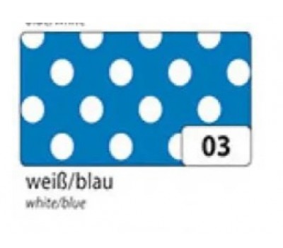 Бумага для дизайна в горошек Folia Photo Mounting Board Dots 300 г/м2, 50x70 см №03 White/Blue Белые на синем