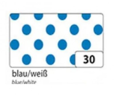 Папір для дизайну у горошок Folia Photo Mounting Board Dots 300 г/м2, 50x70 см №30 Blue/White Сині на білому