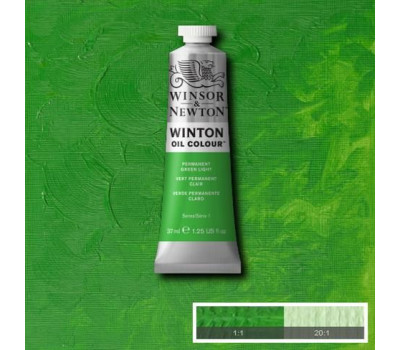 Краска масляная Winsor Winton Oil Colour, 37 мл, № 483, Permanent Green Light Перманентный Зеленый Светлый