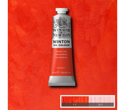Краска масляная Winsor Winton Oil Colour, 37 мл, № 603, Lake Scarlet Озеро Скарлет