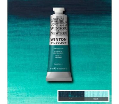 Краска масляная Winsor Winton Oil Colour, 37 мл, № 696, Viridian Dark Темный Виридиан