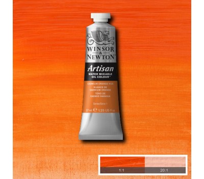 Краска масляная водорастворимая Winsor Artisan Water Mixable 37 мл, № 090, Cadmium Orange Hue Оранжевый Кадмий