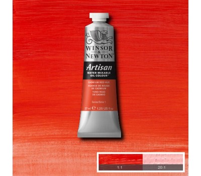 Фарба масляна водорозчинна Winsor Artisan Water Mixable 37 мл №095 Cadmium Red Hue Червоний Кадмій