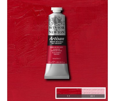 Краска масляная водорастворимая Winsor Artisan Water Mixable 37 мл, № 104, Cadmium Red Dark Темно-Красный Кадмий