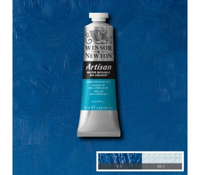 Краска масляная водорастворимая Winsor Artisan Water Mixable 37 мл, № 138, Cerulean Blue Hue Небесно-Голубой