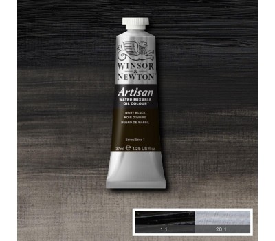 Фарба масляна водорозчинна Winsor Artisan Water Mixable 37 мл № 331 Ivory Black Чорний Слонової Кістки