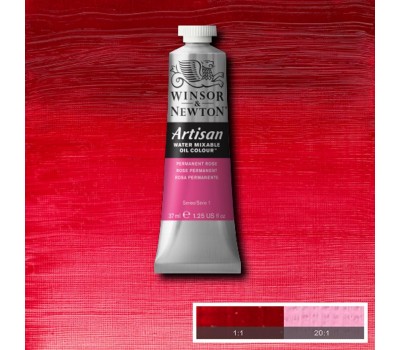 Краска масляная водорастворимая Winsor Artisan Water Mixable 37 мл, № 502, Permanent Rose Насыщенный Розовый