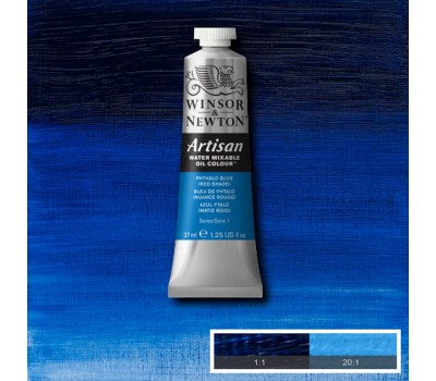 Краска масляная водорастворимая Winsor Artisan Water Mixable 37 мл, № 514, Phthalo Blue / Red Shade Синий с Красным Оттенком