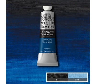 Краска масляная водорастворимая Winsor Artisan Water Mixable 37 мл, № 538, Prussian Blue Берлинская Лазурь