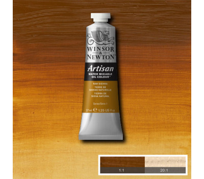 Краска масляная водорастворимая Winsor Artisan Water Mixable 37 мл, № 552, Raw Sienna Натуральная Сиена