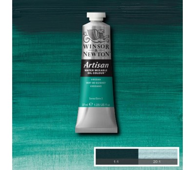 Краска масляная водорастворимая Winsor Artisan Water Mixable 37 мл, № 692, Viridian Зеленый Виридиан