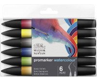 Набор акварельных маркеров Winsor Newton 0290164 Watercolor Markers Set 6 шт.