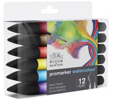 Набор акварельных маркеров Winsor Newton Watercolor Markers Set, 12 шт