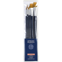 Набір пензлів синтетика Lefranc Fine Synthetic Brushes Set, 6 шт (№ 6, 12, 6, 12, 14, 16) довг ручк