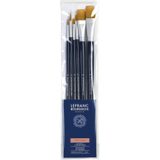 Набор кистей синтетика Lefranc Fine Synthetic Brushes Set, 6 шт (№ 6, 12, 6, 12, 14, 16) длин руч