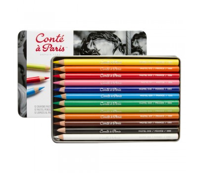 Набір олівців пастельних Conte Metal boxes Pastel, 12 шт
