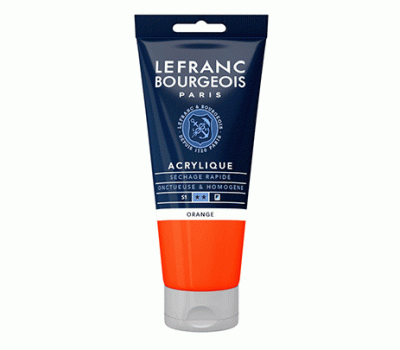 Акриловая краска Lefranc Fine Acrylic Color, 80 мл, № 201, Orange Оранжевый