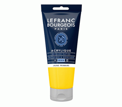 Акриловая краска Lefranc Fine Acrylic Color, 80 мл, № 153, Primary Yellow Основной Желтый