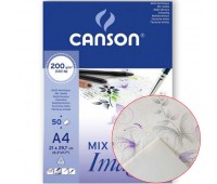 Блок для акварели Canson Mix Media Imagine 200 гр, A4 50 листов арт 0006-008