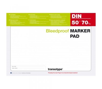 Альбом (блок) бумаги для маркеров Transotype Alcohol Marker Pad А4, 70 г/м2 50 листов