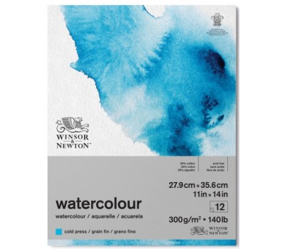 Блок бумаги для акварели холодного пресса Winsor Newton Watercolour aquarelle Classic range, 25,4х35,6 см, 12 листов