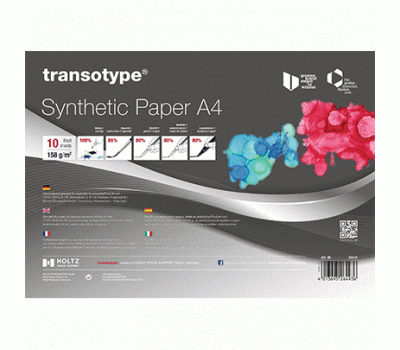 Синтетическая бумага для живописи спиртовыми чернилами Transotype Synthetic Paper А4, 150 г/м2, 10 листов
