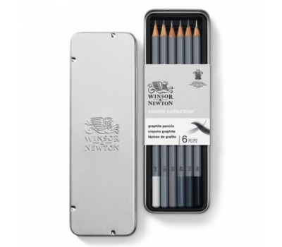 Набор графитных карандашей Winsor Graphic pensil, 6 шт (B2,4,6,8,HB,2H)