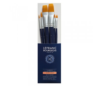 Набір пензлів синтетика Lefranc Fine Synthetic Brushes Set, 6 шт (№ 6, 12, 6, 12, 14, 16)