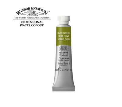 Акварельна фарба Winsor Newton Professional, № 447, Olive Green Оливково-Зелений, 5 мл