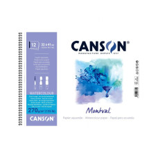 Блок акварельного паперу Canson Montval Torchon 270 г/м2, 24х32 см, 12 аркушів