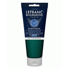 Акрилова фарба Lefranc Fine Acrylic Color 200 мл, 598 Phthalocyanine green ФЦ зелений арт 300465