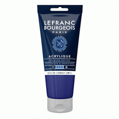 Акриловая краска Lefranc Fine Acrylic Color 80 мл, 064 Cobalt blue hue Кобальт небесно-голубой