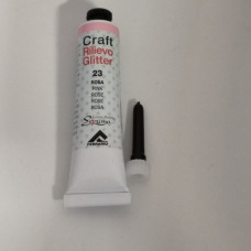 Контур рельефный глиттерный Ferrario Craft Rilievo Glitter 20 мл, №023 Pink (Розовый)