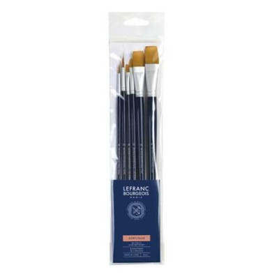 Набір пензлів синтетика Lefranc Fine Synthetic Brushes Set, 6 шт (№ 6, 12, 6, 12, 14, 16)