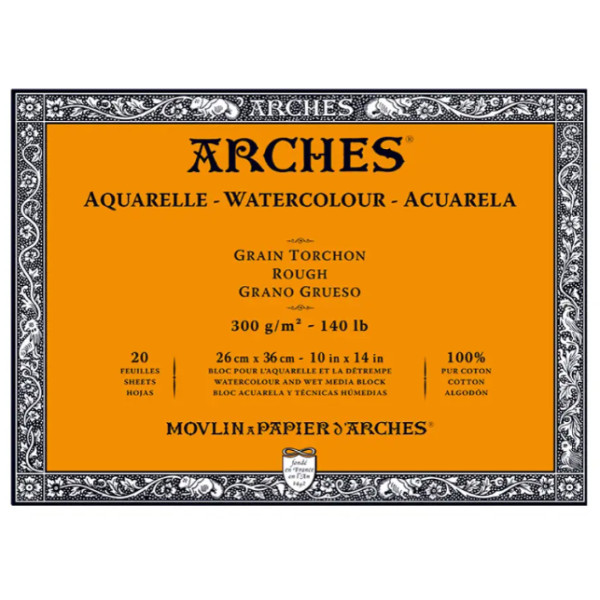 Альбом для акварели Arches Rough Natural White 300 г, 26x36 см, 12 листов