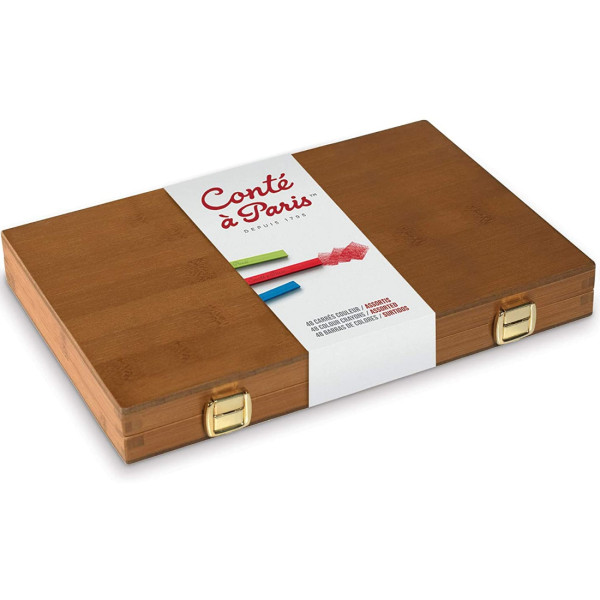 Набор сухой пастели Conte Colour carres assorted 48 шт, в дереве