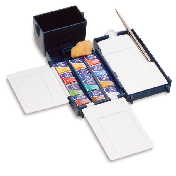 Набор акварельных красок Winsor Newton Professional Water Colour Field Box, 12 кювет + аксессуары