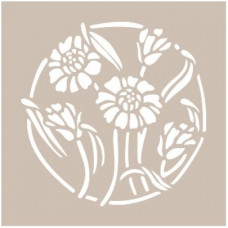 Трафарет круглый цветы Cadence, диам 22 см, YB-03