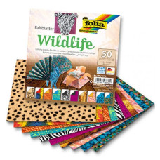 Набор бумаги для оригами Folia Wildlife, 15х15 см, 80 гр., 50 листов