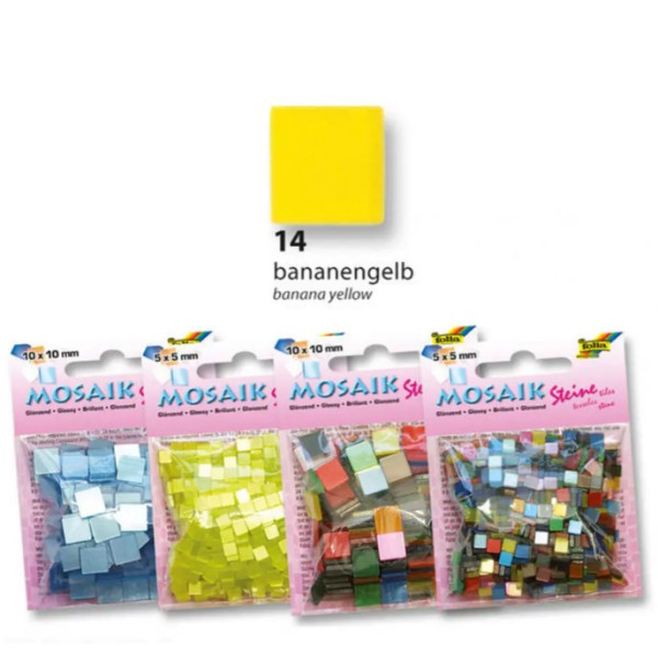 Мозаїка Folia Gloss 45 гр, 5x5 мм (700 шт) №14 Banana yellow (Бананово-жовтий) арт. 59114
