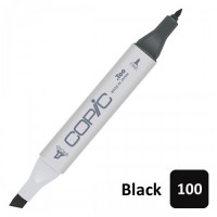 Маркер двосторонній спиртовийCopic Marker №100 Black Чорний
