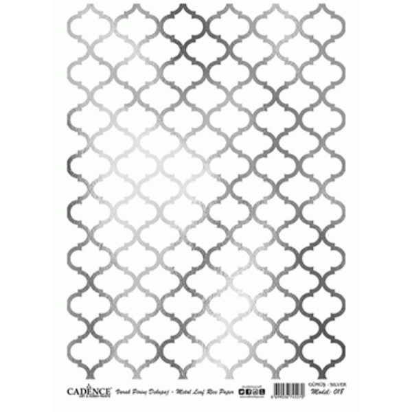 Декупажная карта с позолотой на рисовой бумаге Metel Leaf Silver Rise Cadence, Серебро, А-018