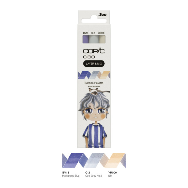 Набір маркерів Copic Ciao Set "Layer Mix" (3 шт), Serene Palette (BV13+C-2+YR000)