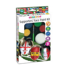 Набор красок для грима Snazaroo болельщика, кисточка + губка Supporters hanging paleitte kit, 8х2 мл арт 1180130