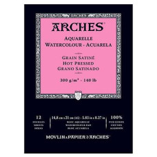 Альбом для акварелі Arches гарячого пресування Arches Hot Pressed 300 гр/м2 21x29,7 см, 12 листів