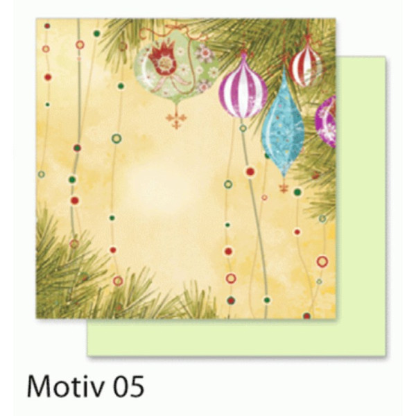 Дизайнерський папір Folia Design Papers Christmas Різдво 190 г/м2, 30,5x30,5 см №05