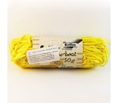 Рафія в мотках Folia Raffia-natural quality 50 гр, № 12 Lemon yellow Лимонно-жовтий