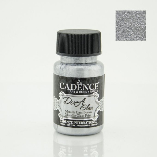 Акриловая краска металлик для стекла и керамики Cadence Dora Glass Metallic Porcelain Paint, 50 мл, № 3132 Серебро