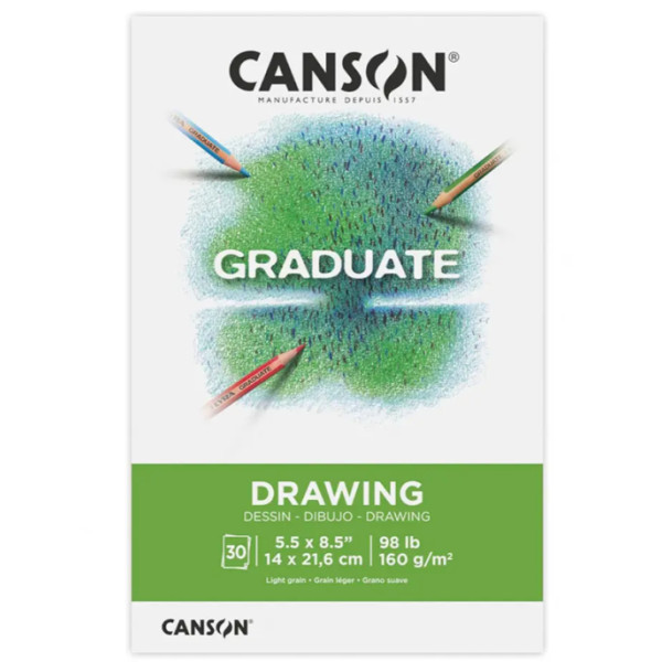Альбом для эскизов Graduate Dessin Light grain 160 г, 14,8x21 см - A5, 30 листов, Canson